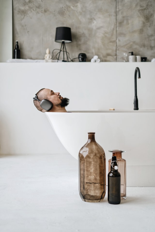 man in a bathtub