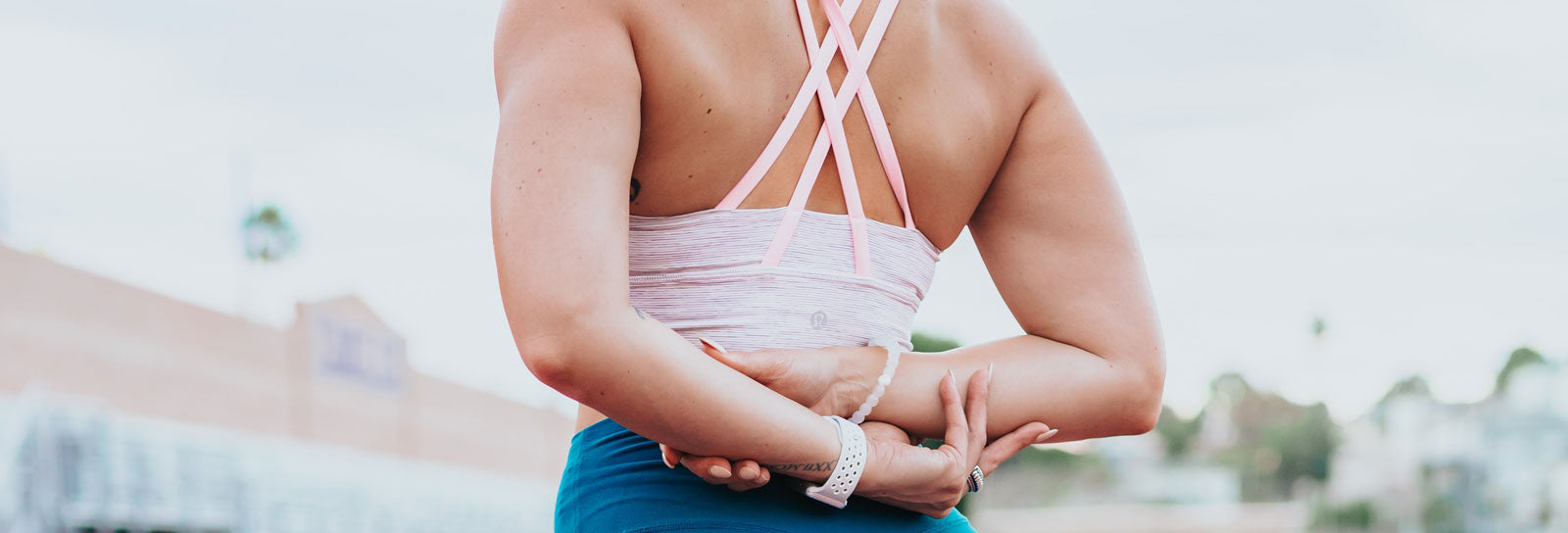 Cold shoulder yoga bras