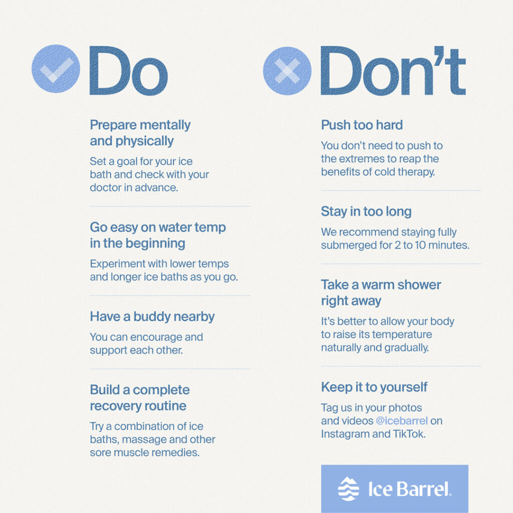 Ice bath dos and don'ts from Ice Barrel